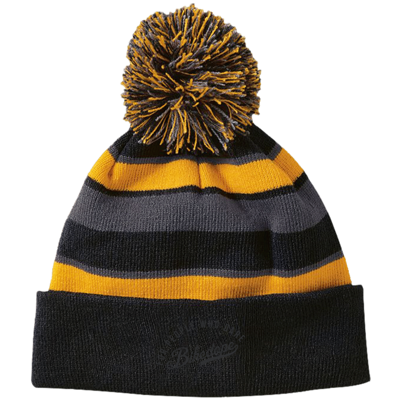 Beanie with PomPom (Black Lettering)