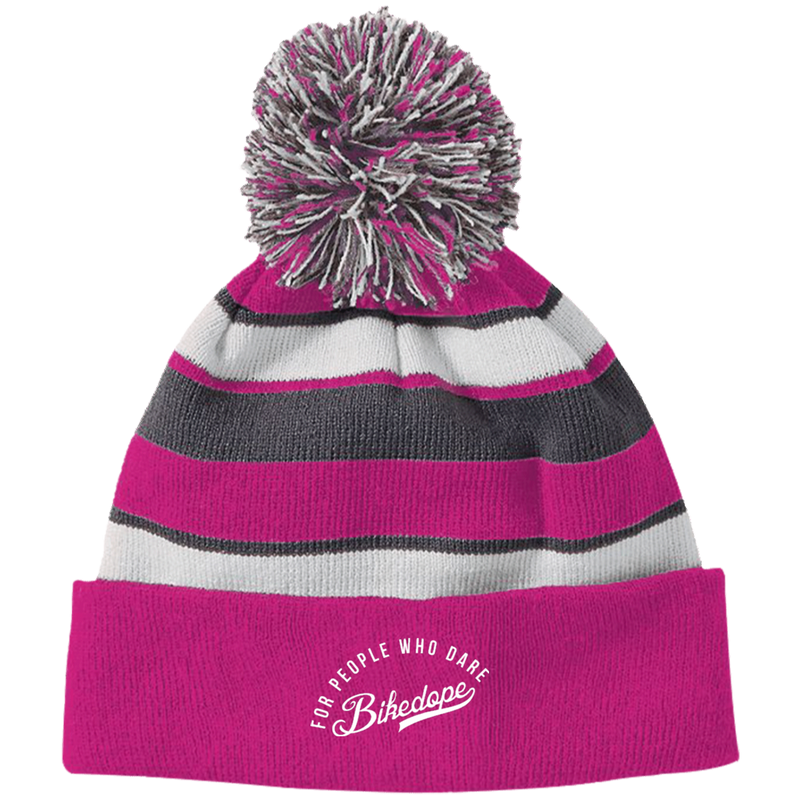 Beanie with PomPom (White Lettering)
